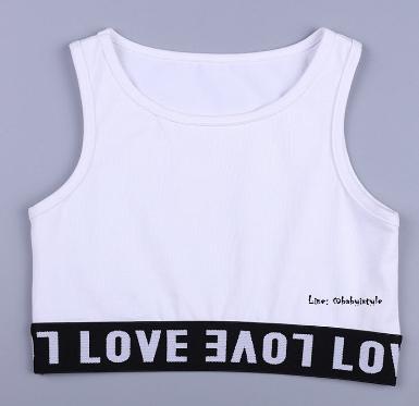 *Sales เด็กโต-เสื้อกล้ามครอปสีขาว ชายเสื้อยางยืด ไซส์ 160 รหัส KKL093A